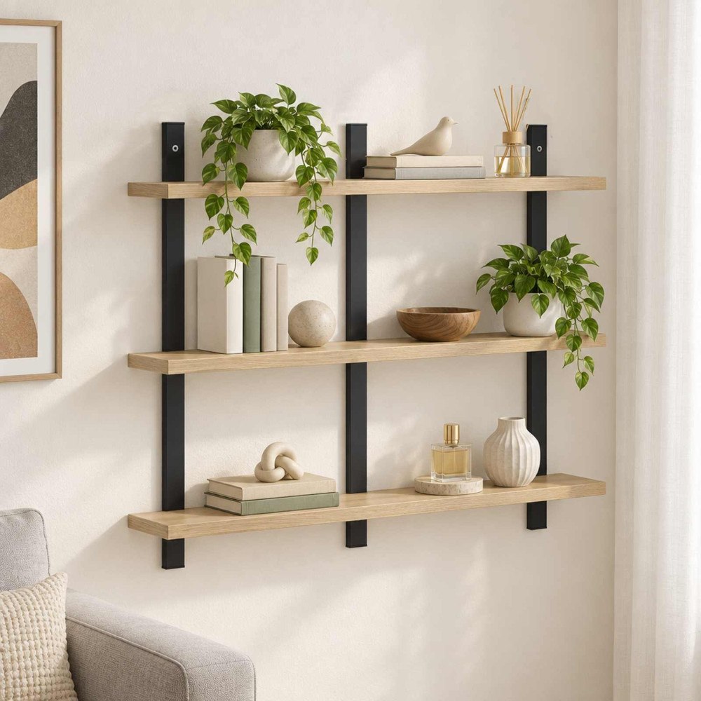 vidaXL Vägg hylla Sonoma-ek 79.5 x 13.5 x 58 cm Konstruerat trä