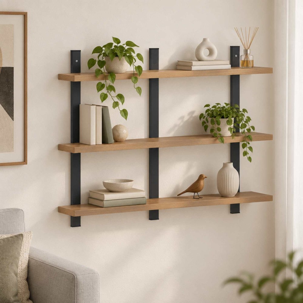 vidaXL Vägg hylla Artisan-ek 79.5 x 13.5 x 58 cm Konstruerat trä