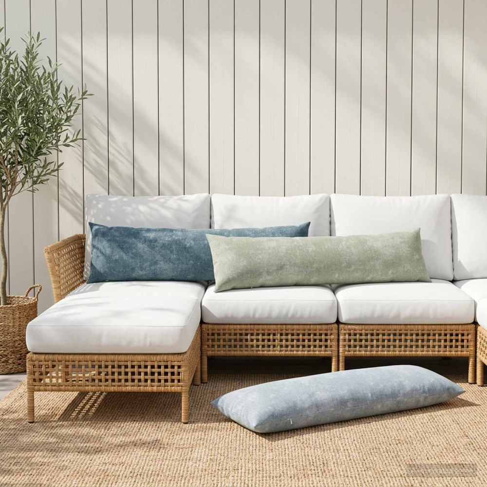 vidaXL Kudde HEERLEN Blå 40 x 145 cm Chenilletyg