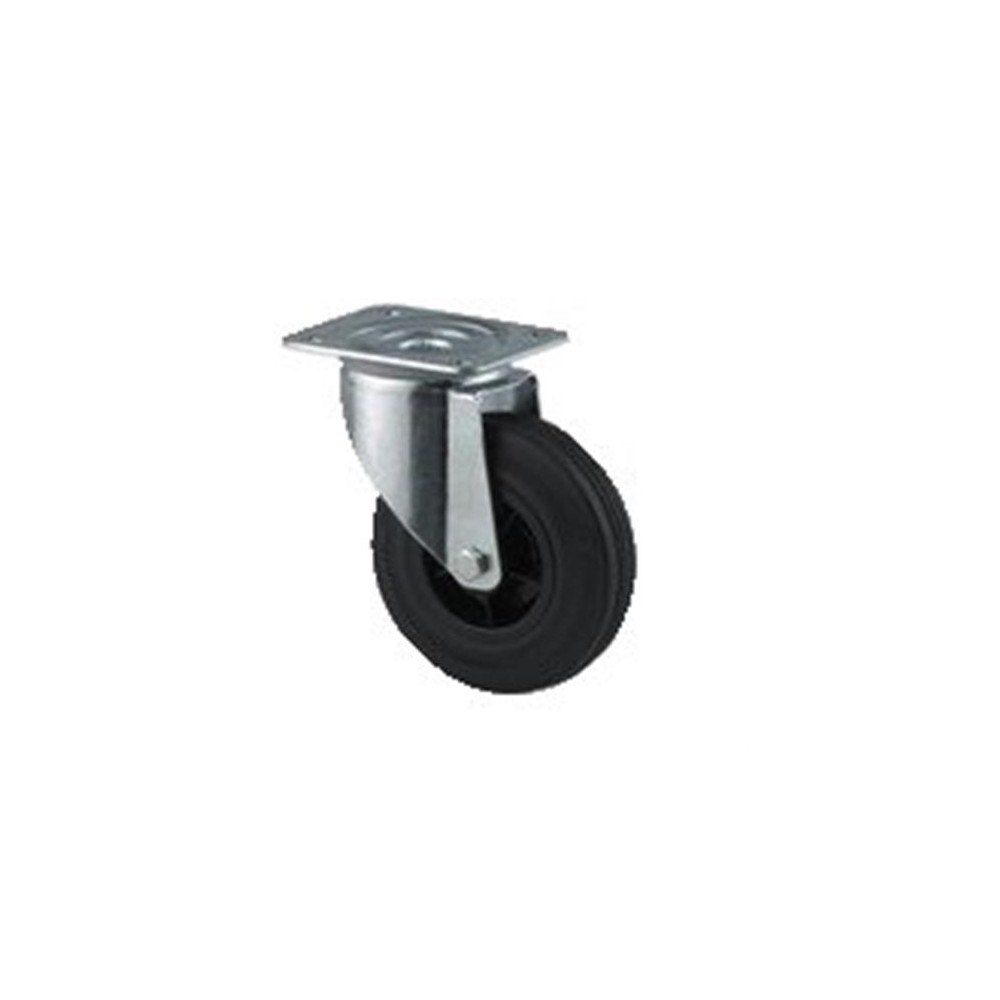 Tente Svängbart hjul svart massivgummi Ø100 mm 75 kg rullager med...