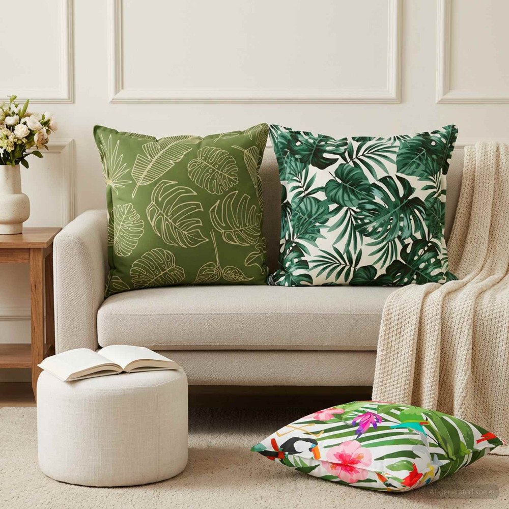 vidaXL Kudde 2 st HOUTEN Flerfärgsdesign 60 x 60 cm Polyester