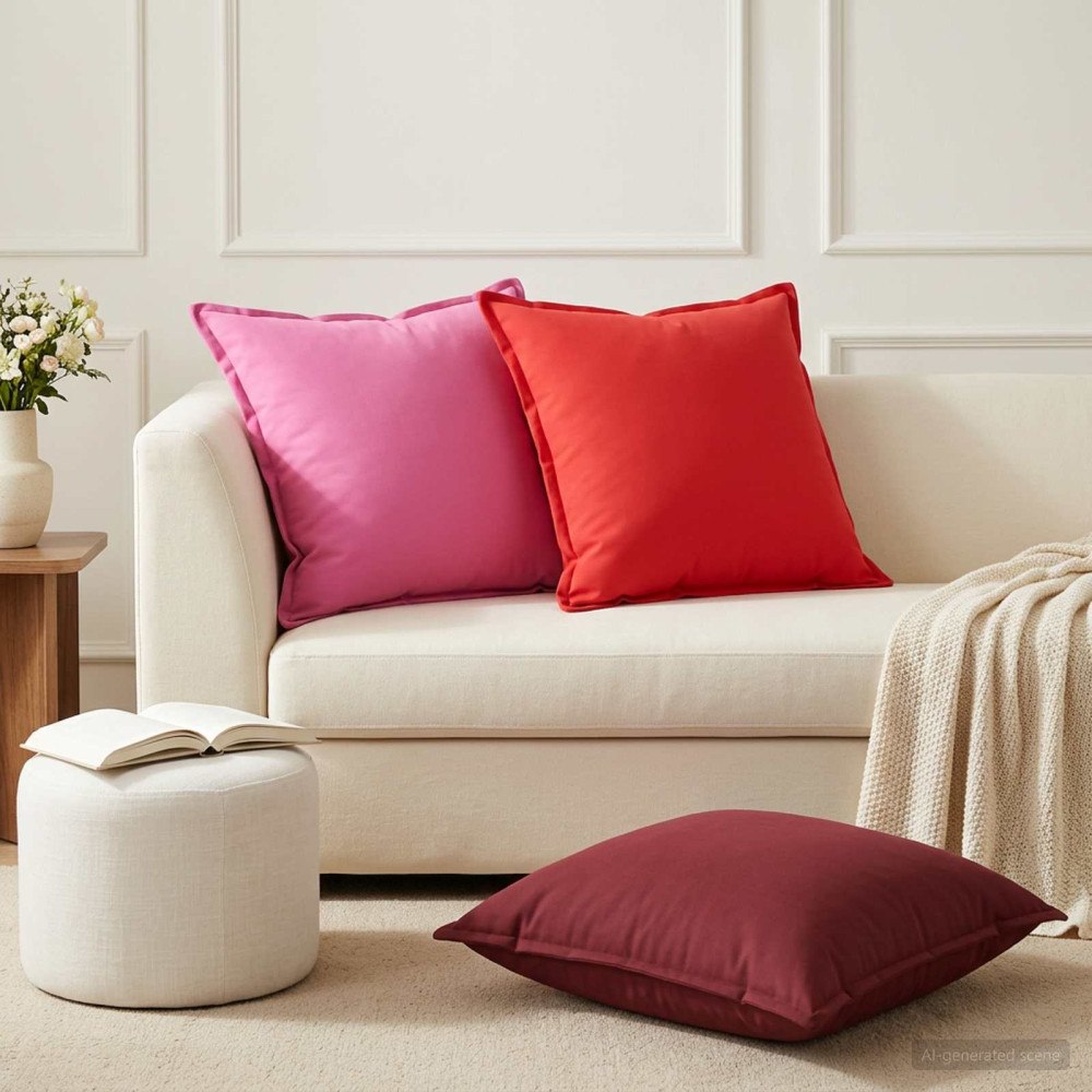 vidaXL Kudde 2 st HOUTEN Röd 60 x 60 cm Polyester