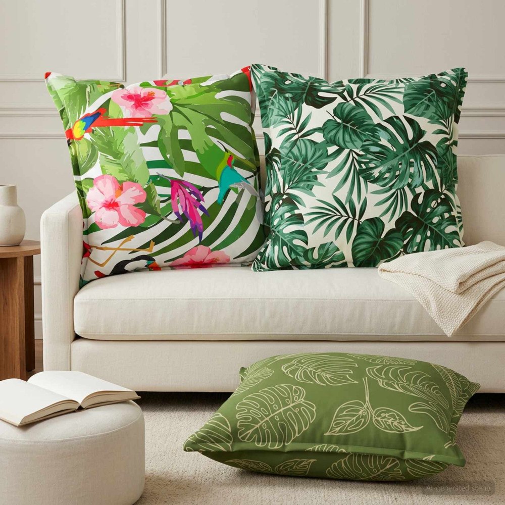 vidaXL Kudde 2 st HOUTEN Flerfärgsdesign 70 x 70 cm Polyester