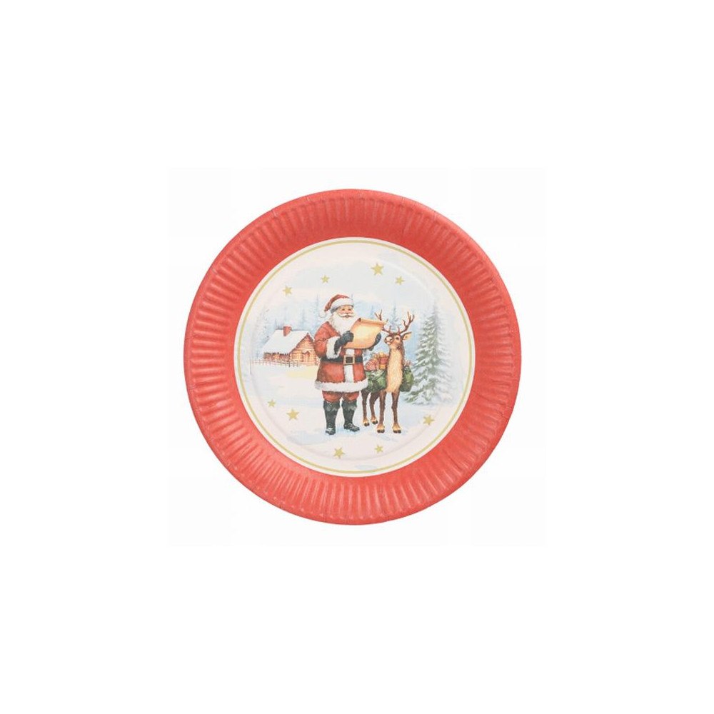 PAPSTAR Tallrik PAPSTAR Santa 23cm 10/fp