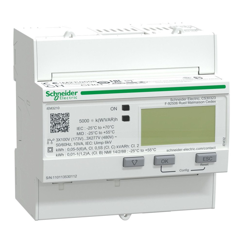 SCHNEIDER ELECTRIC Schneider Electric iEM3210 energimätare, 3-fas+N, 5 A CT, MI...