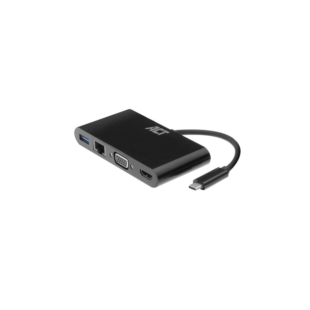 ACT ACT USB-C to HDMI or VGA female multiport adapter, ethernet...