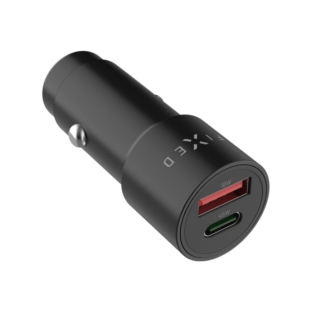 FIXED FIXED strömadapter för bil - USB-C, USB typ A - 63 watt