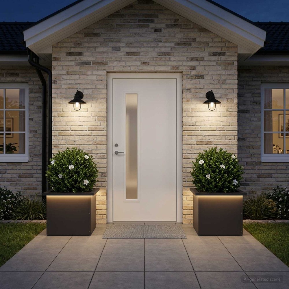 vidaXL Odlingslåda med LED 2 st Svart 30 x 40 x 30 cm Stål