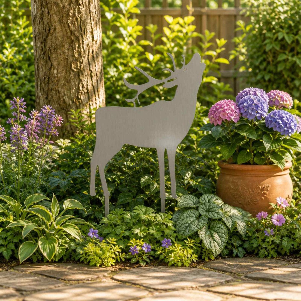 vidaXL Trädgårdspinne 46 x 30 cm Rostfritt stål Silver