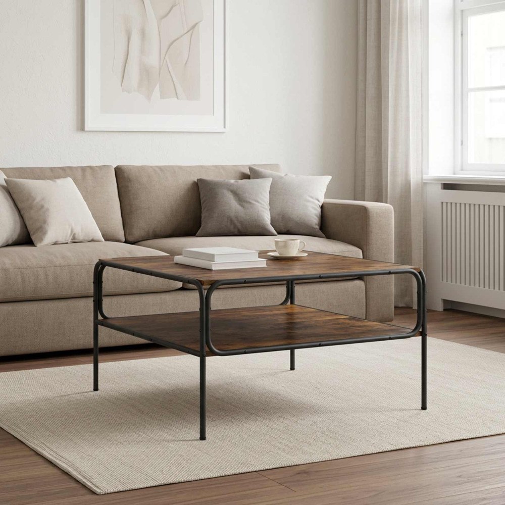 vidaXL Sidobord Rökt ek 100 x 50 x 46 cm Konstruerat trä