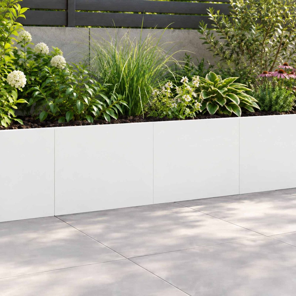 vidaXL Stödvägg 2 st 60 x 12 x 30 cm Stål Vit
