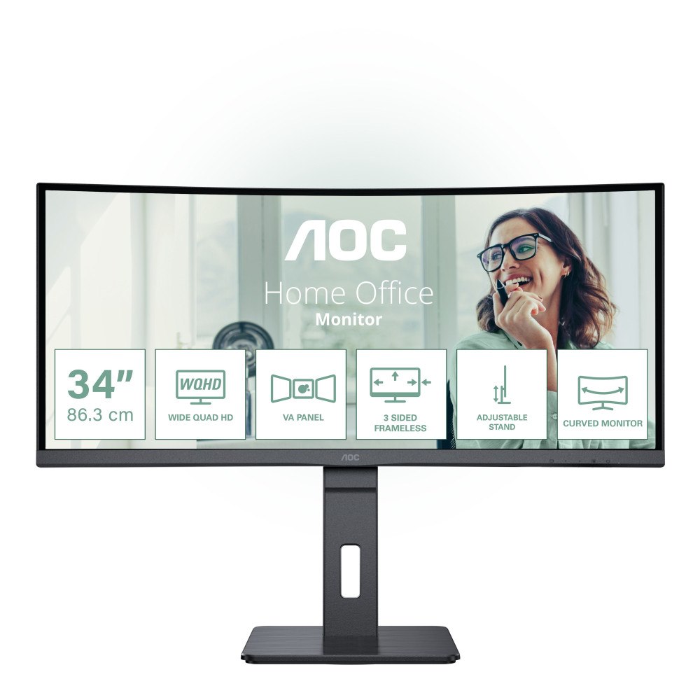 AOC AOC CU34P3CV, 86,4 cm (34"), 3440 x 1440 pixlar, UltraWide Q...