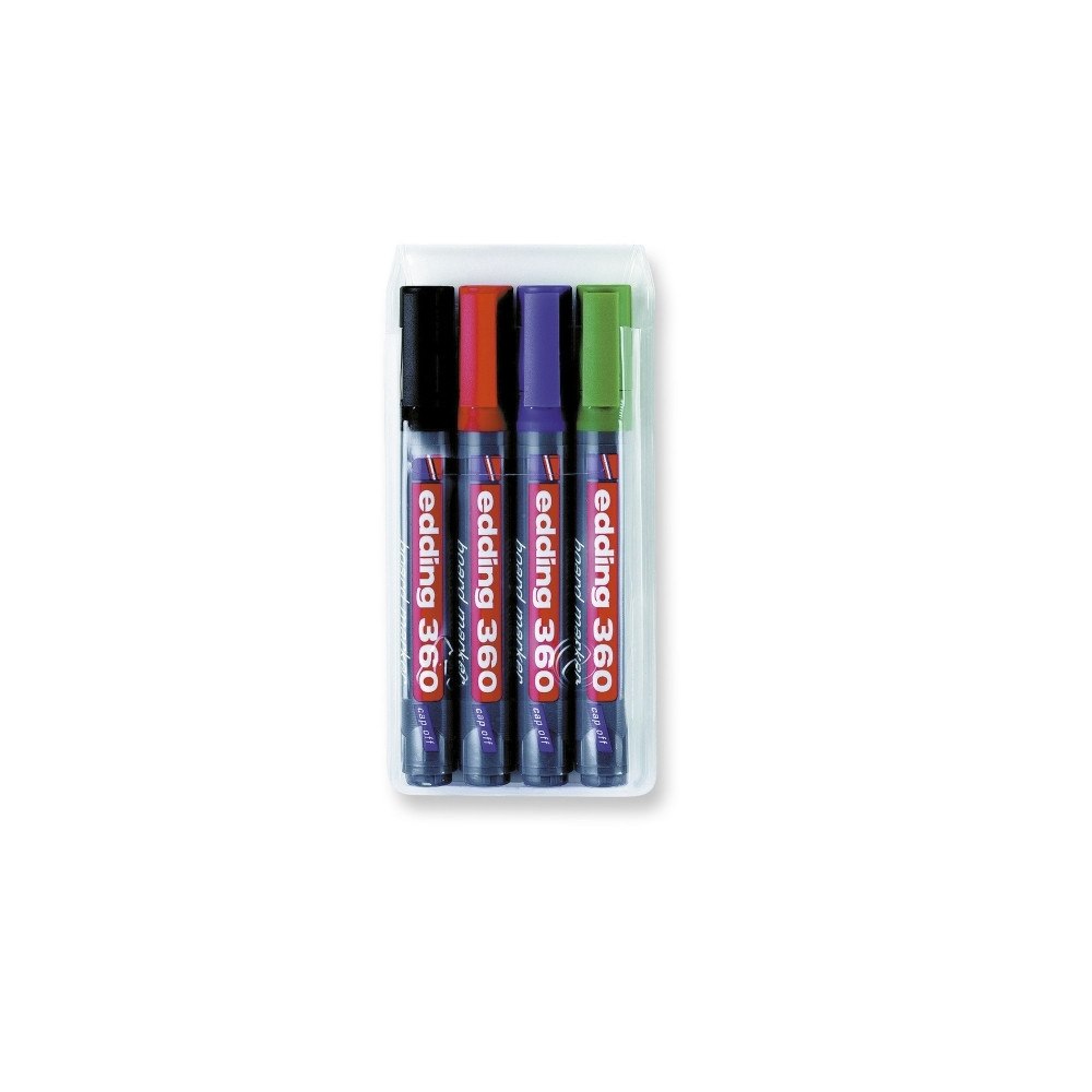 Povl Klitgaard & Co. edding 4-360-4 whiteboardpennor, 4-pack, svart, blå, röd, gr...