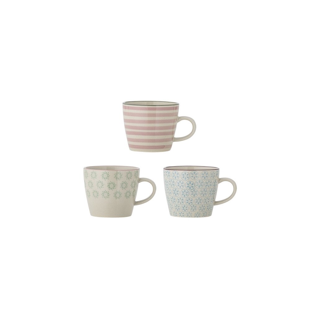 Bloomingville BLOOMINGVILLE Patrizia mugg 380 ml stengods, flerfärgad, 3-p...