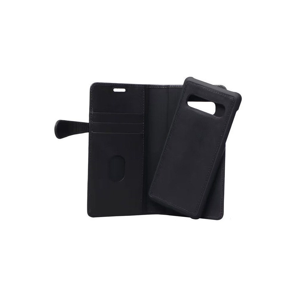KEY Gear Buffalo Galaxy S10 Plus plånboksfodral, svart läder, 3...