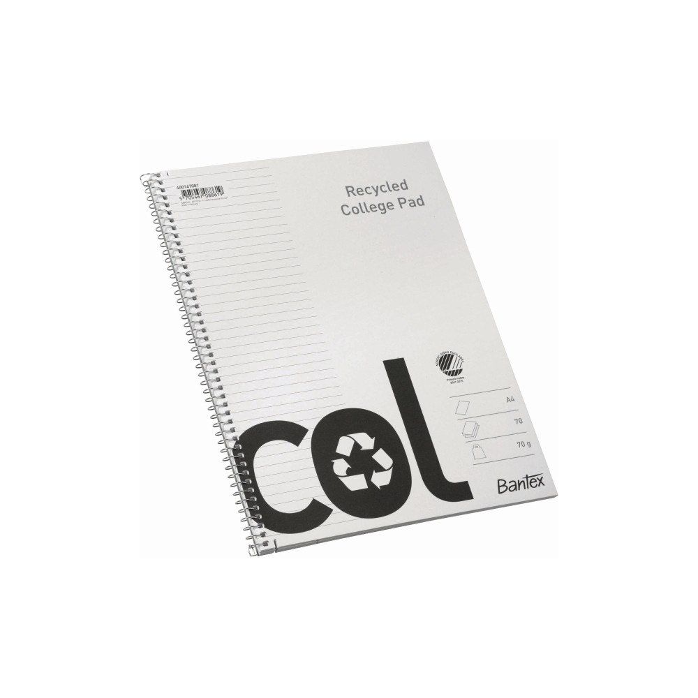 BANTEX Bantex COL kollegieblock A4+ 70 g återvunnet papper, linjera...