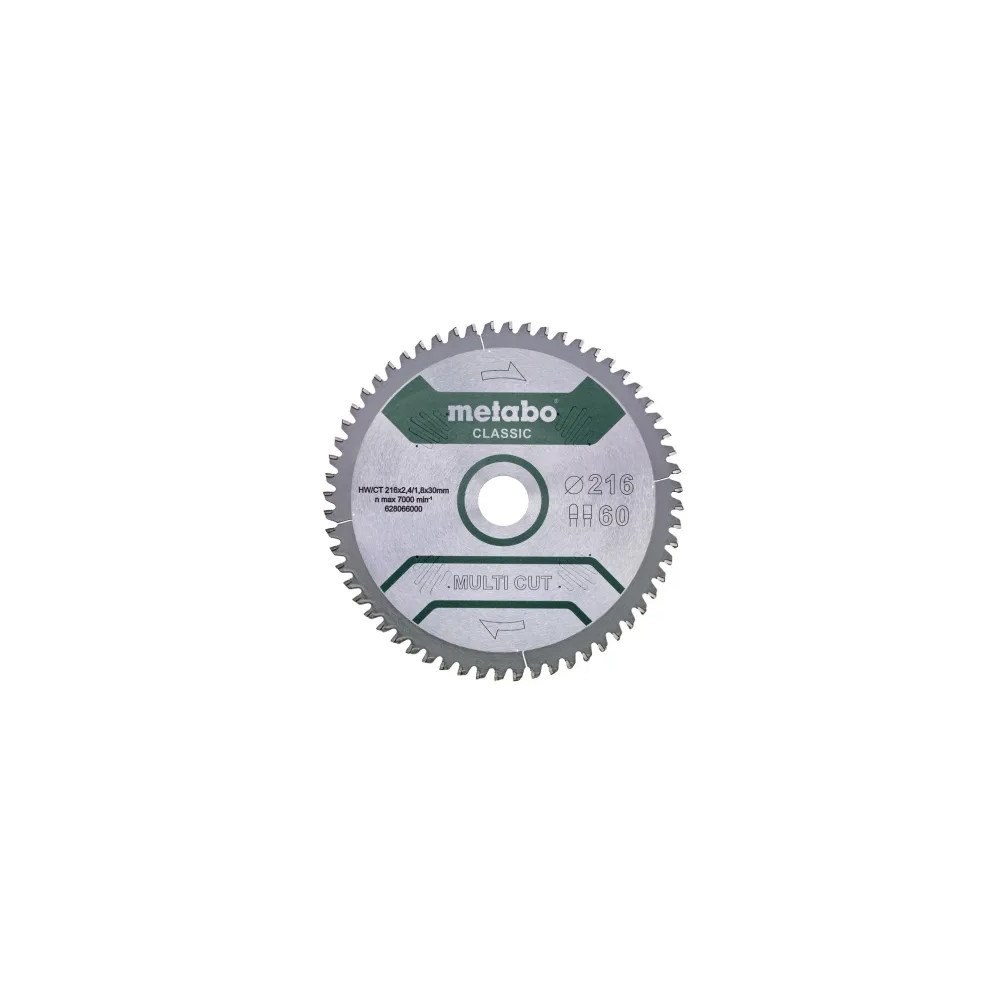 Metabo Metabo MultiCutClassic 628066000 cirkelsågklinga 216x30 Z60...
