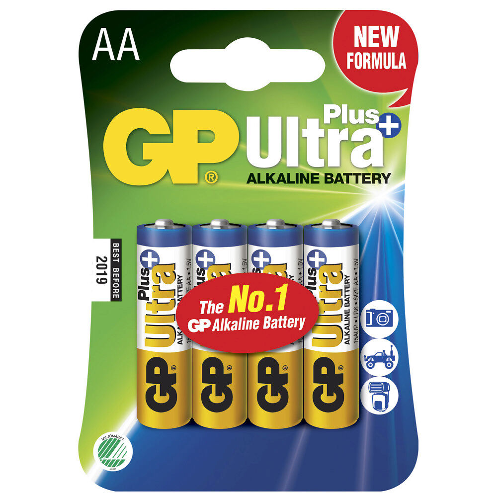 GP Ultra Plus Alkaline AA 4-pack