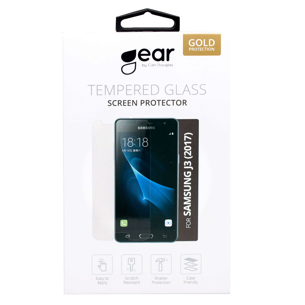 GEAR Härdat Glas 3D Full Cover Svart Samsung J3 (2017)