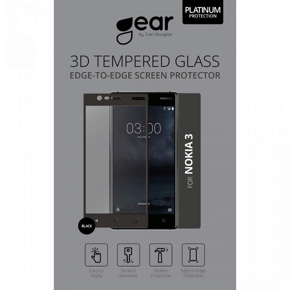 GEAR Härdat Glas 2.5D Nokia3