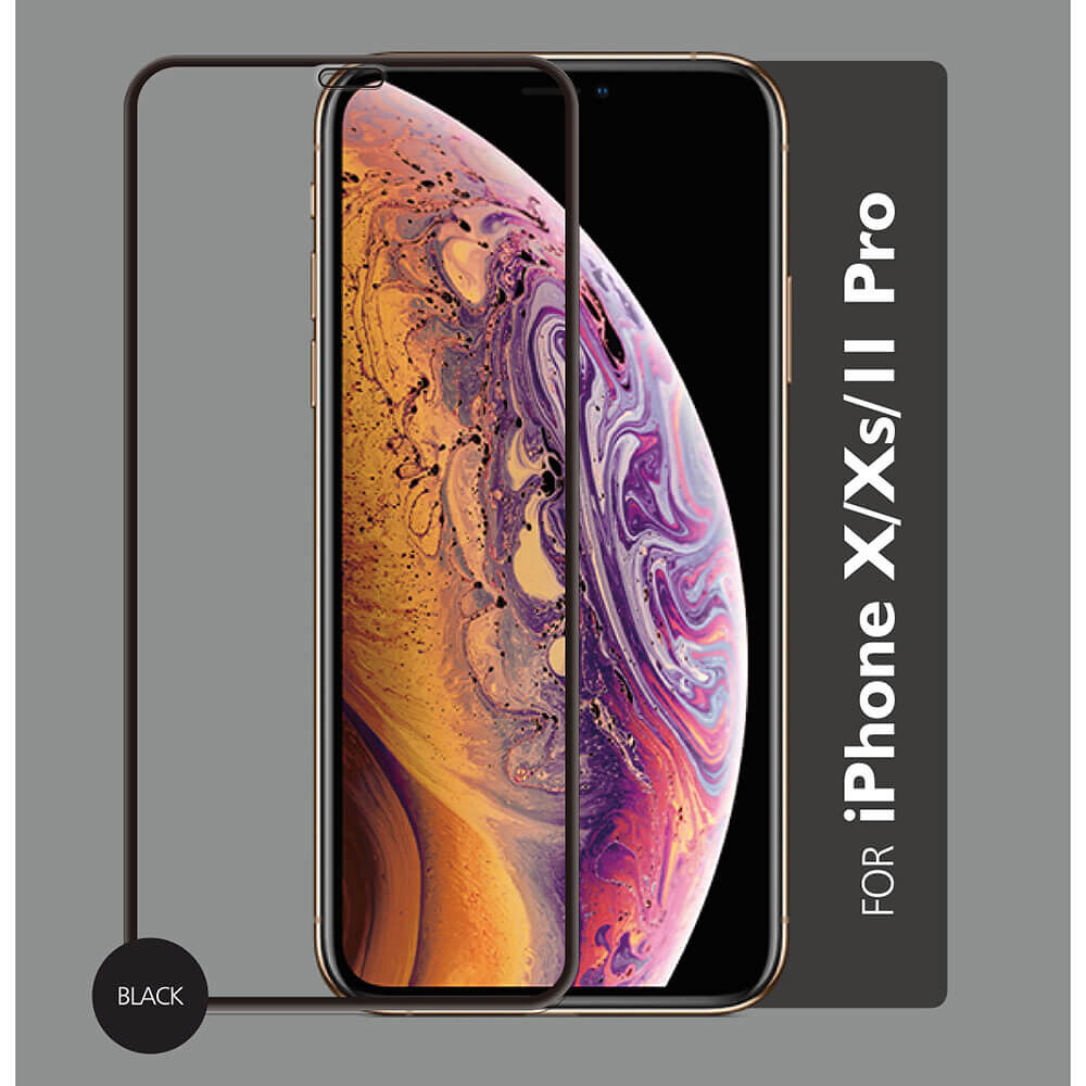 GEAR Glass Prot. Curved Black Frame 3D PLATINUM iPhone X/Xs/11 Pro