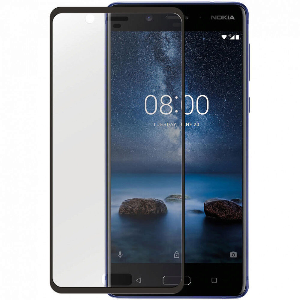GEAR Härdat Glas 3D Full Cover Transp. Nokia 8