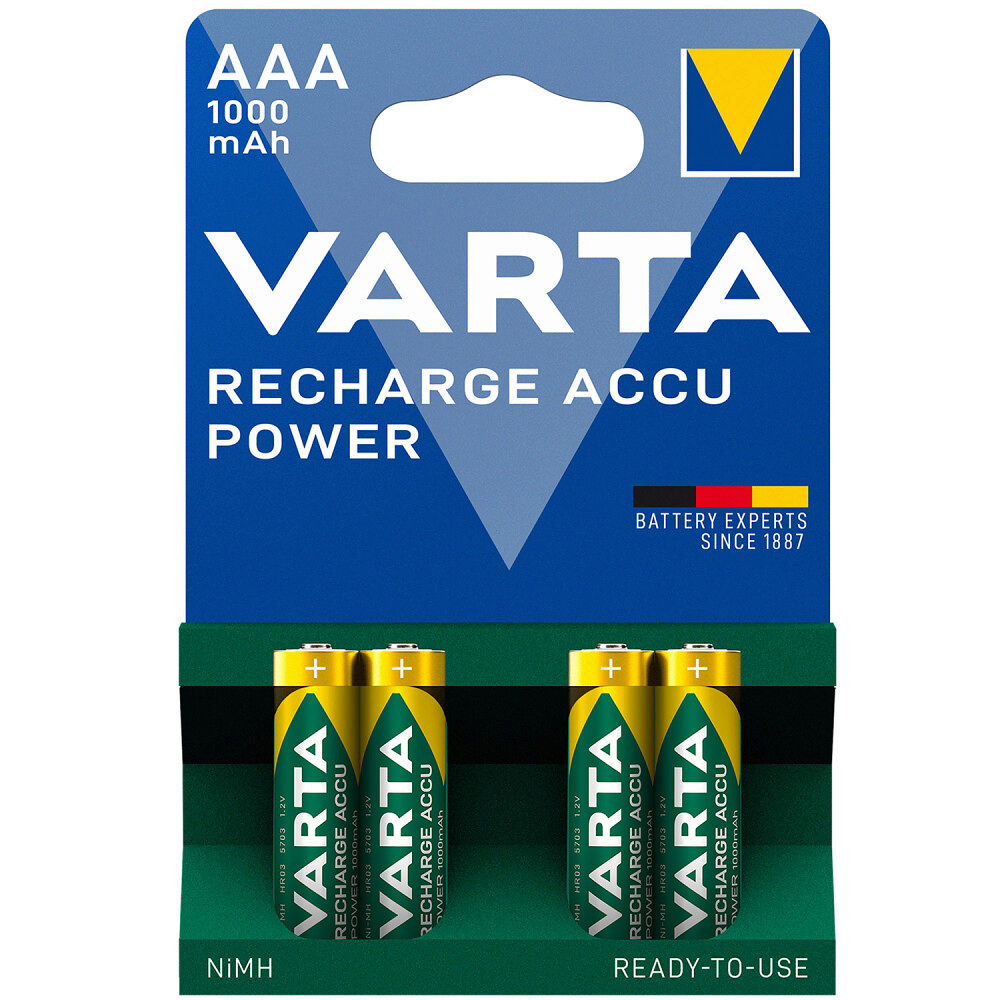 Varta Laddningsbart batteri AAA 1000 mAh 4-pack