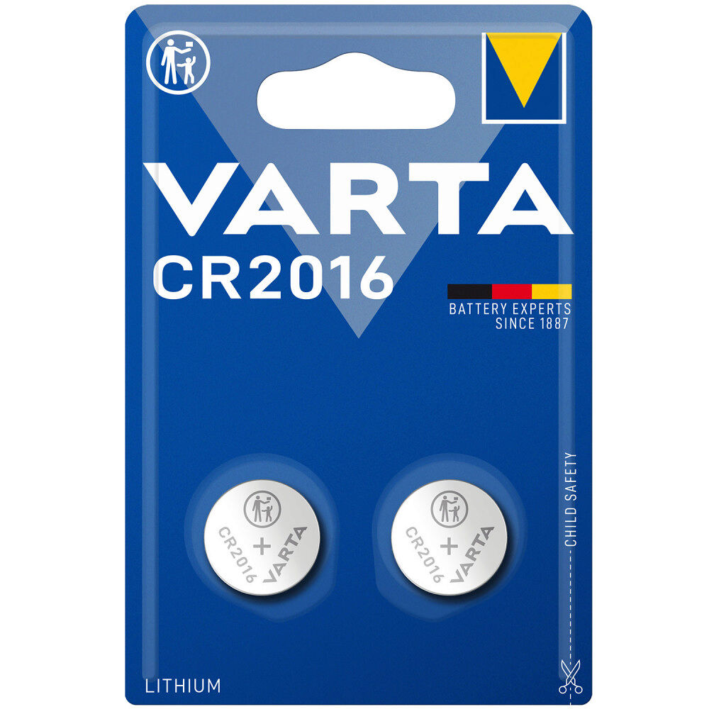 Varta CR2016 3V Lithium Knappcellsbatteri 2-pack