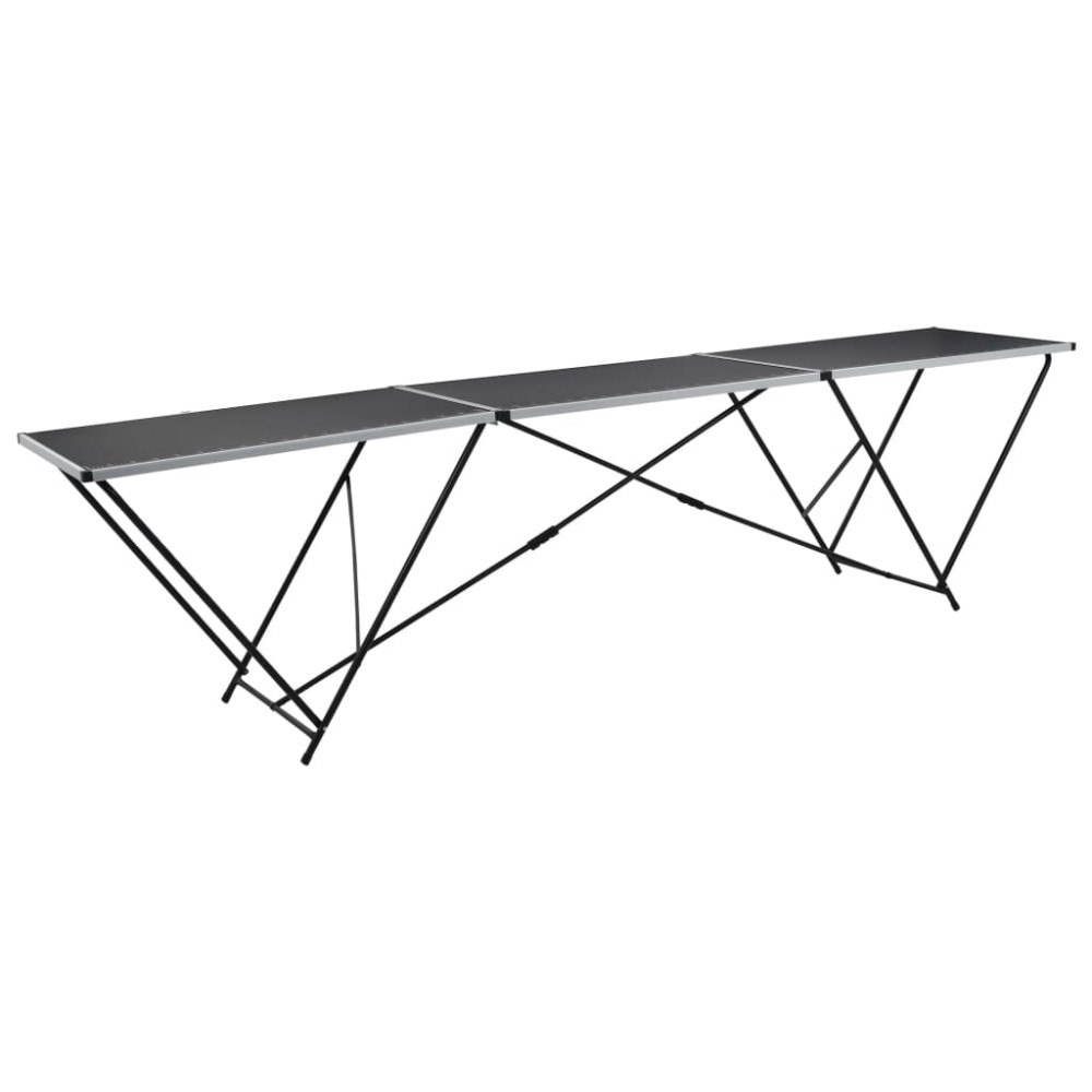 vidaXL Hopfällbart tapetbord MDF och aluminium 300x60x78 cm
