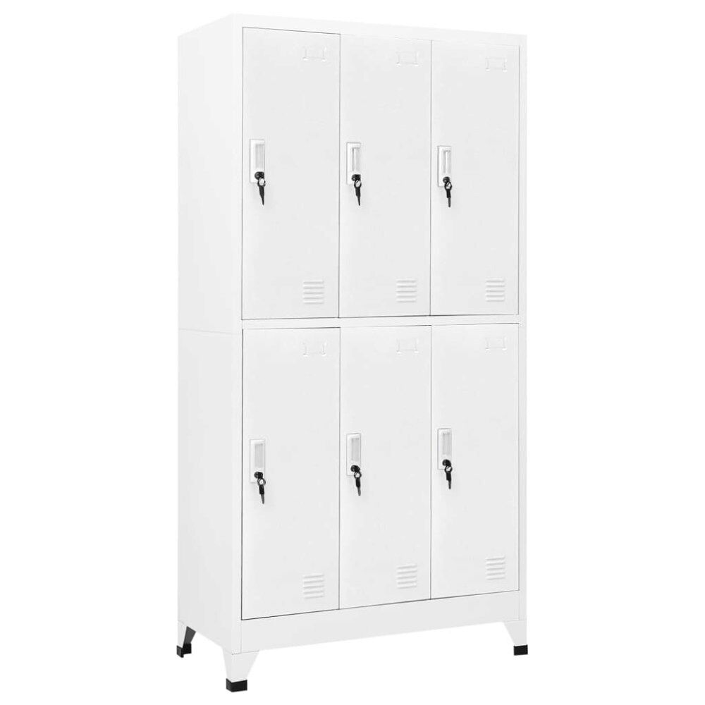 vidaXL Klädskåp för omklädningsrum med 6 fack stål 90x45x180 cm grå