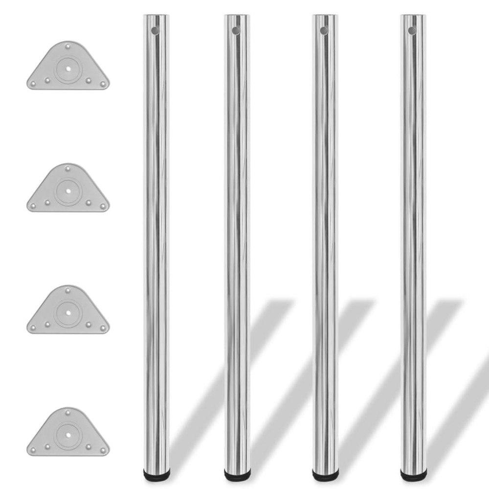vidaXL 4 Höjdjusterbara bordsben i krom 1100 mm