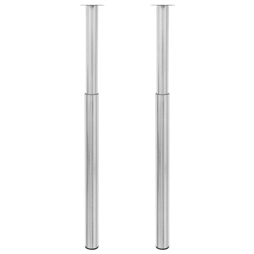vidaXL 2 Teleskopiska bordsben i rostfritt stål 710 mm-1100 mm