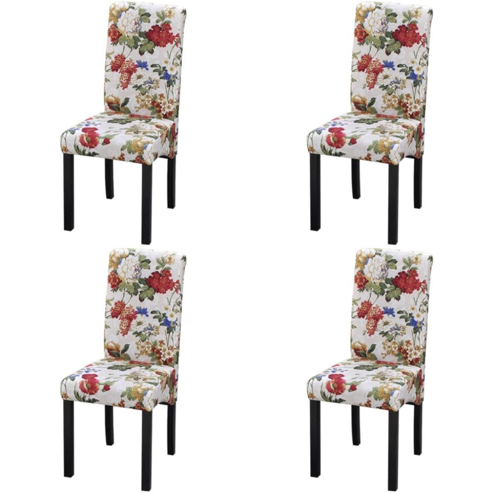 vidaXL Matstolar 4 st flerfärgad tyg