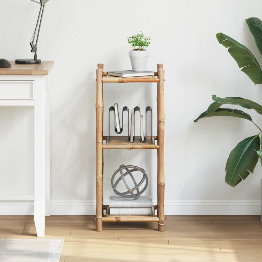 vidaXL Hylla med 3 nivåer bambu