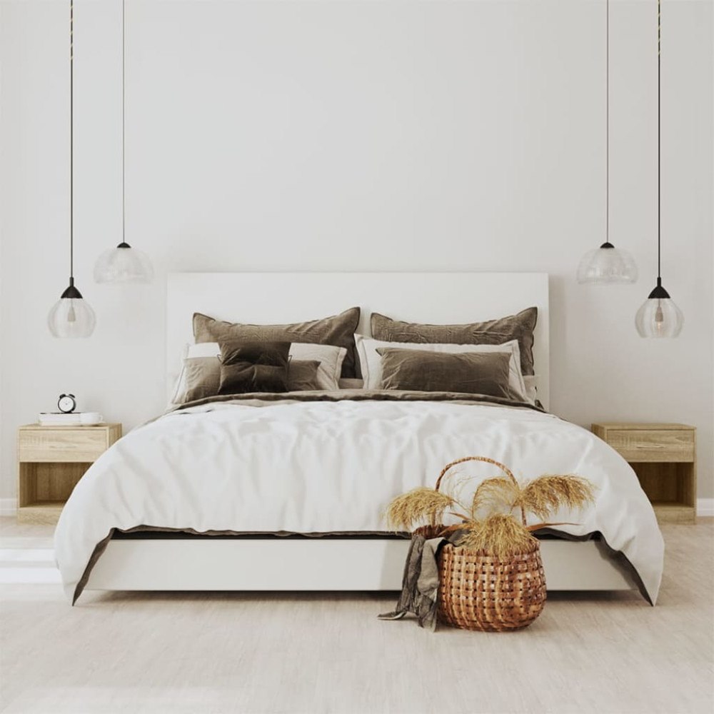 vidaXL Sängbord 2 st med låda ekfärgad