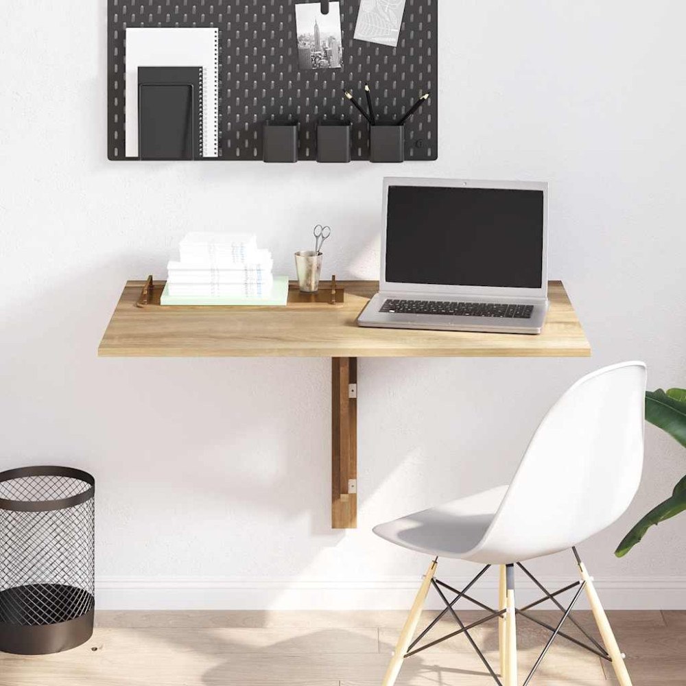 vidaXL Väggmonterat klaffbord 100x60 cm ek