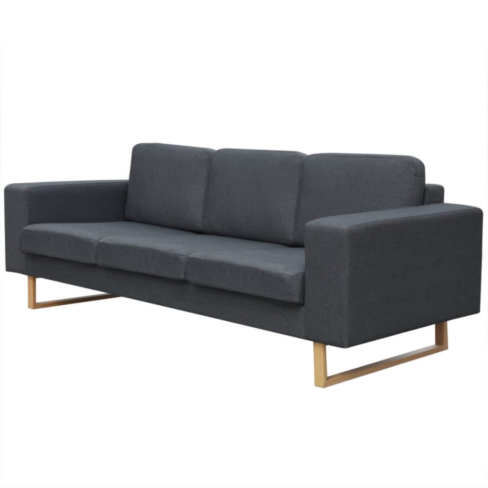vidaXL Soffa 3-sits tyg mörkgrå