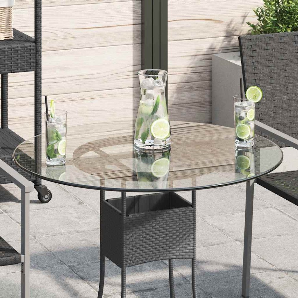 vidaXL Bordsskiva härdat glas rund 700 mm