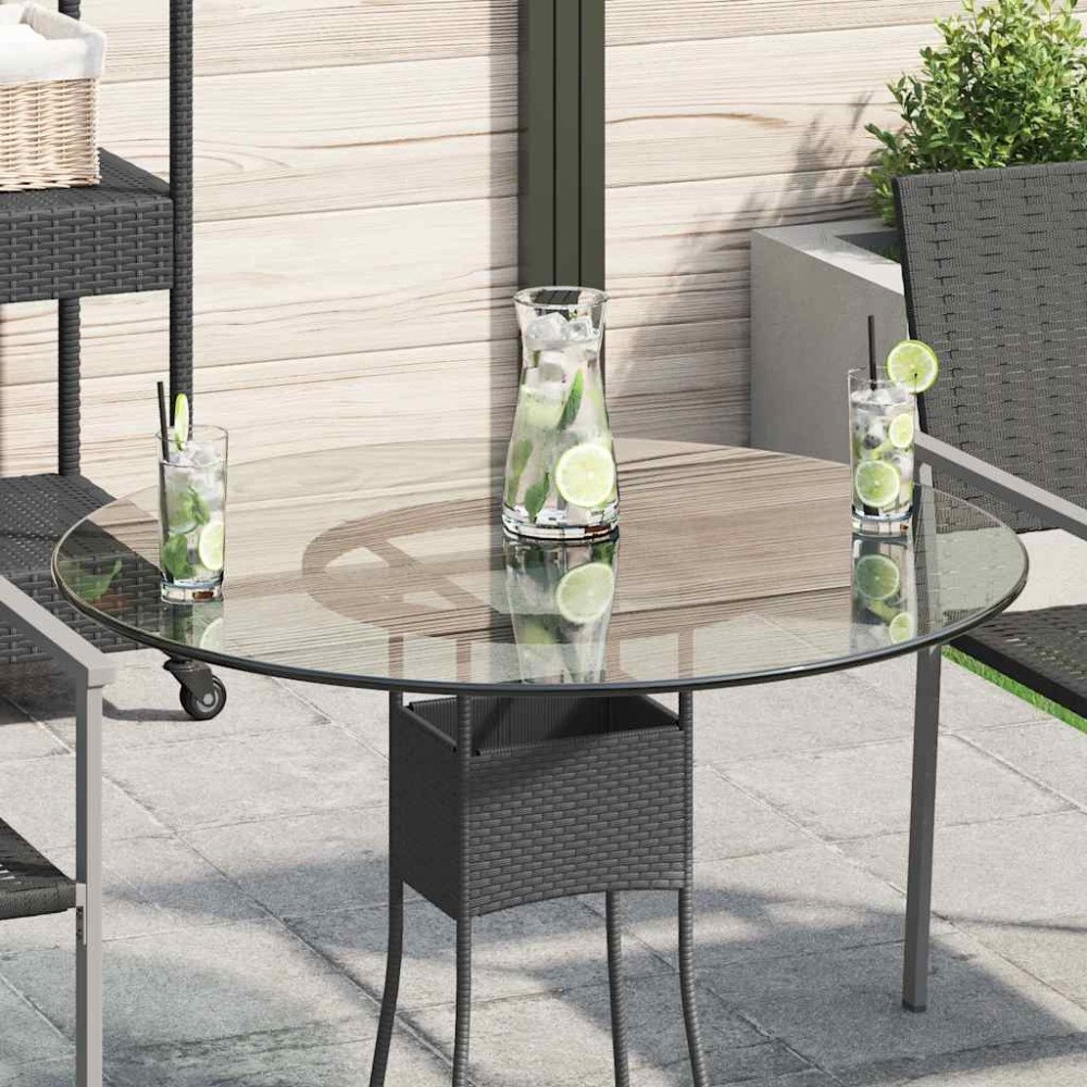 vidaXL Bordsskiva härdat glas rund 800 mm