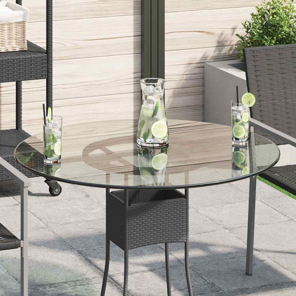 vidaXL Bordsskiva härdat glas rund 80 cm