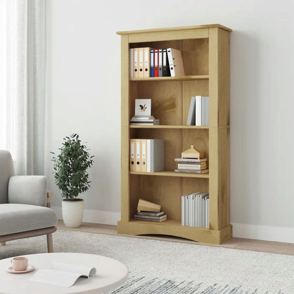 vidaXL Bokhylla i mexikansk Coronastil med 4 hyllor furu 80x29x150 cm
