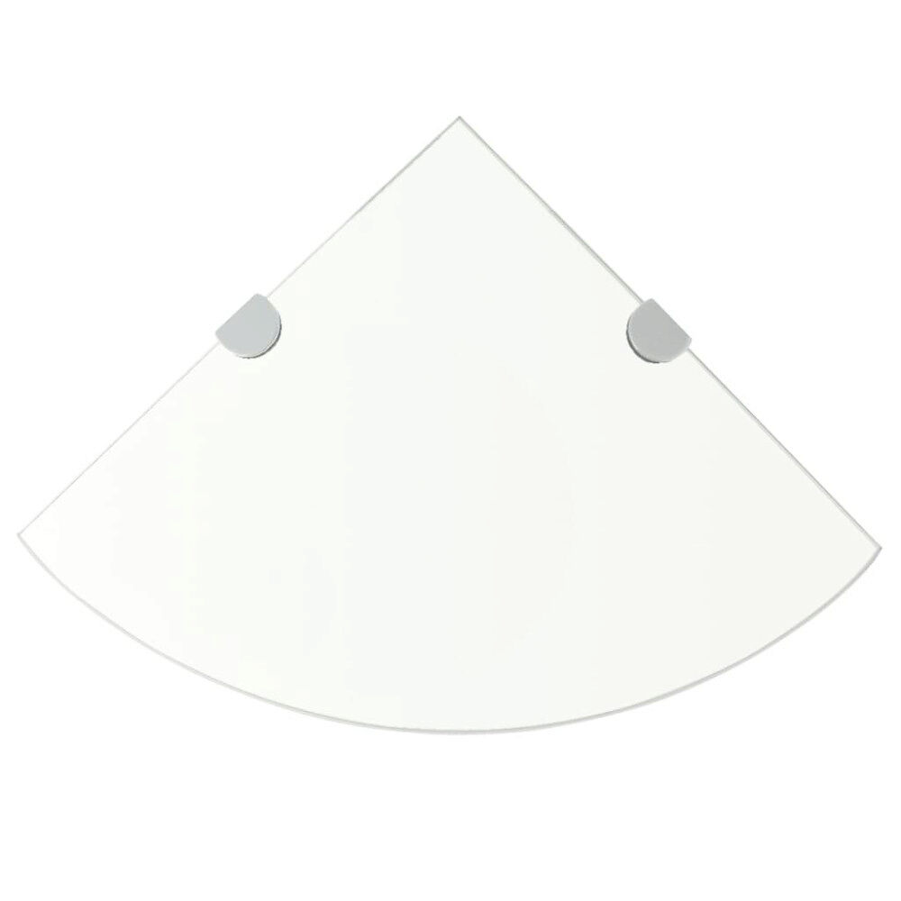 vidaXL Hörnhylla förkromade hyllkonsoler glas genomskinlig 35x35 cm