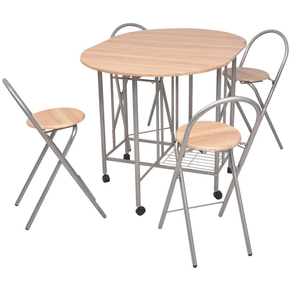 vidaXL Vikbar matgrupp 5 delar MDF