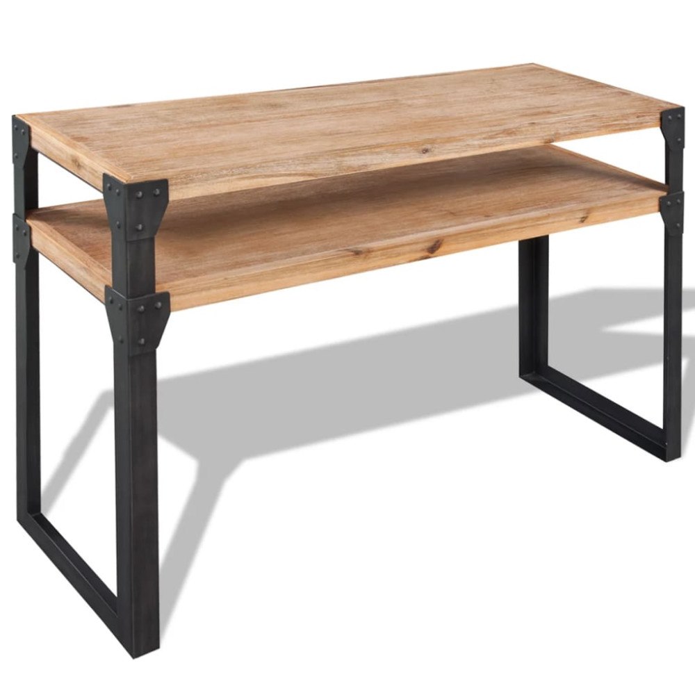 vidaXL Konsolbord massivt akaciaträ 120x40x85 cm