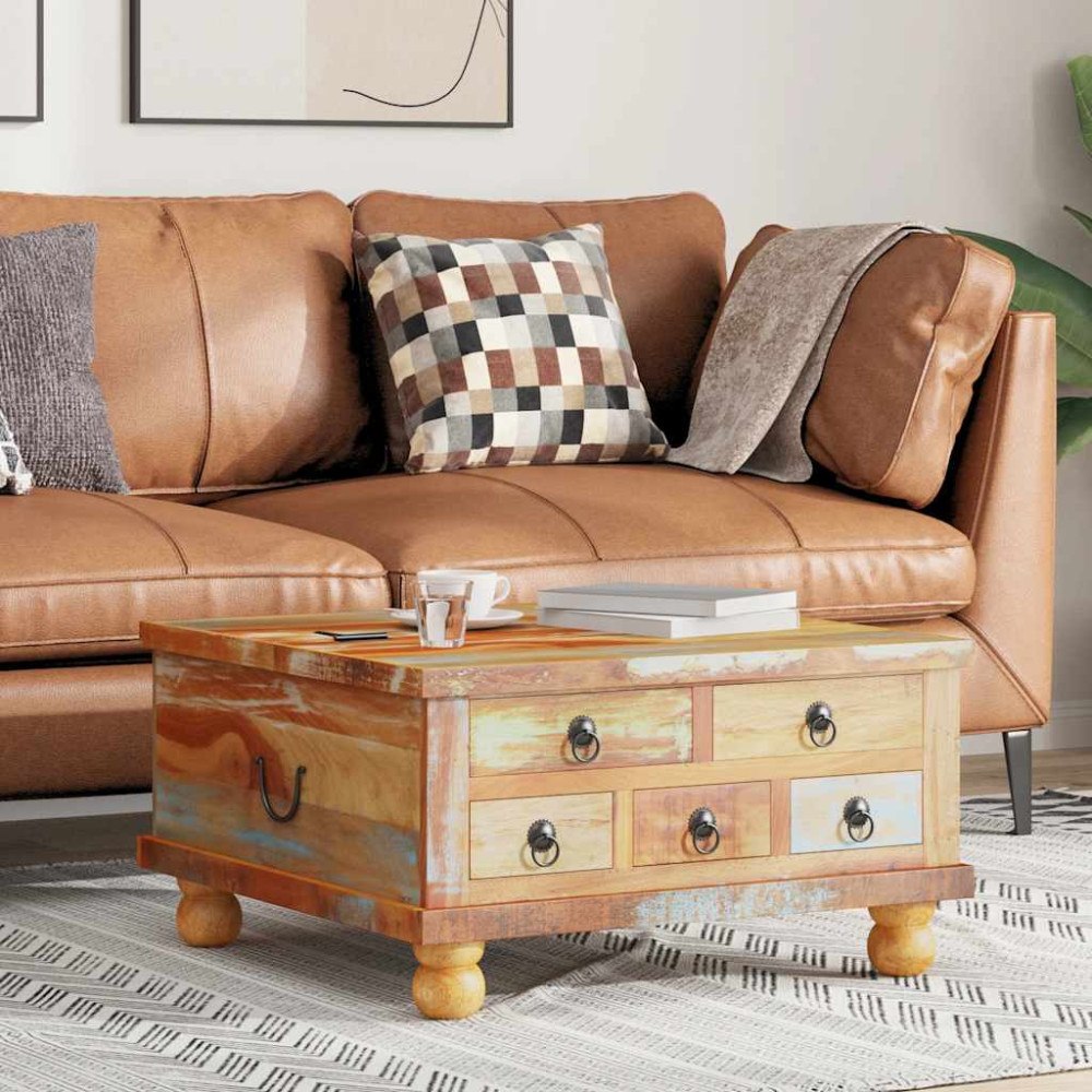 vidaXL Soffbord i återvunnet trä 70x70x38 cm