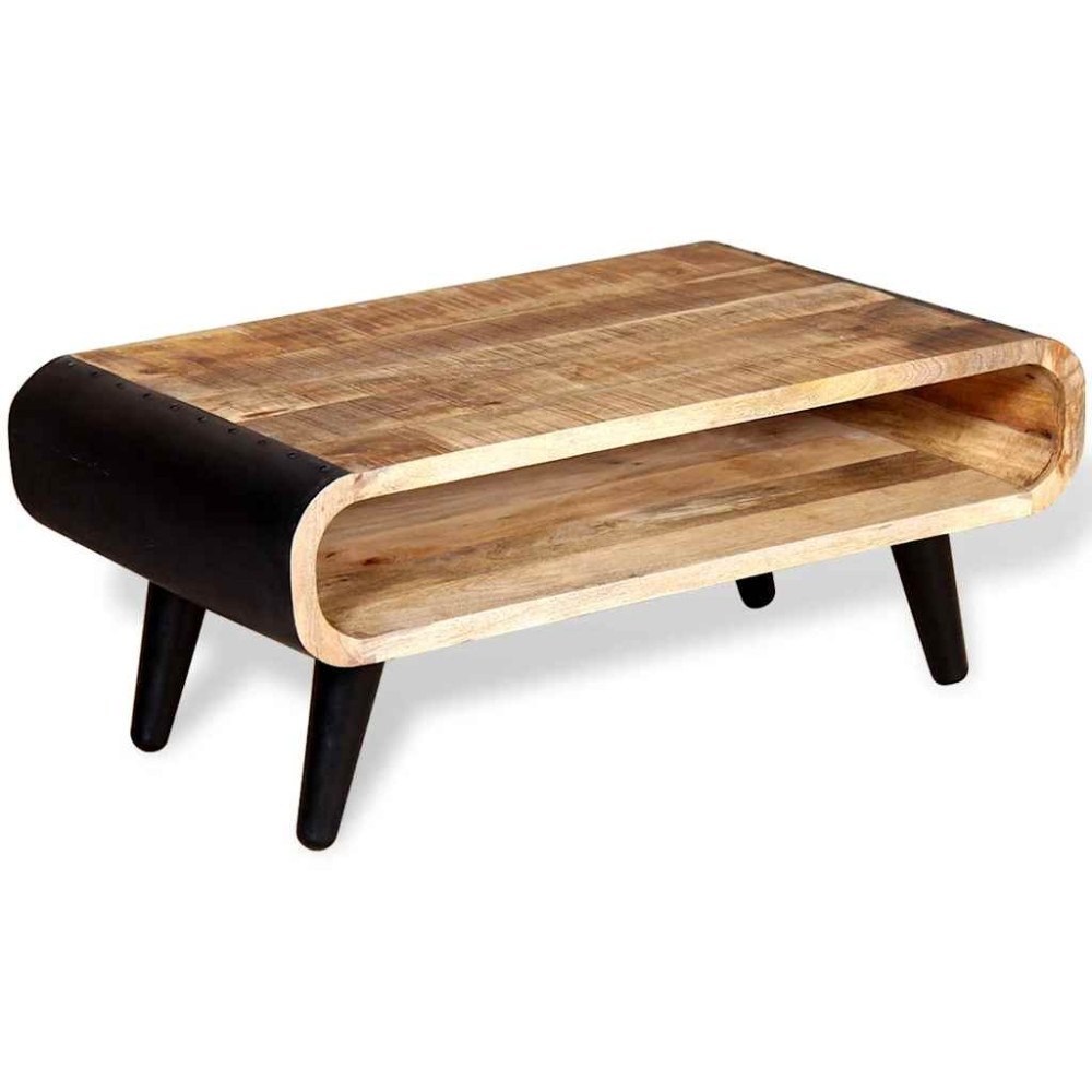 vidaXL Soffbord grovt mangoträ 90x55x39 cm