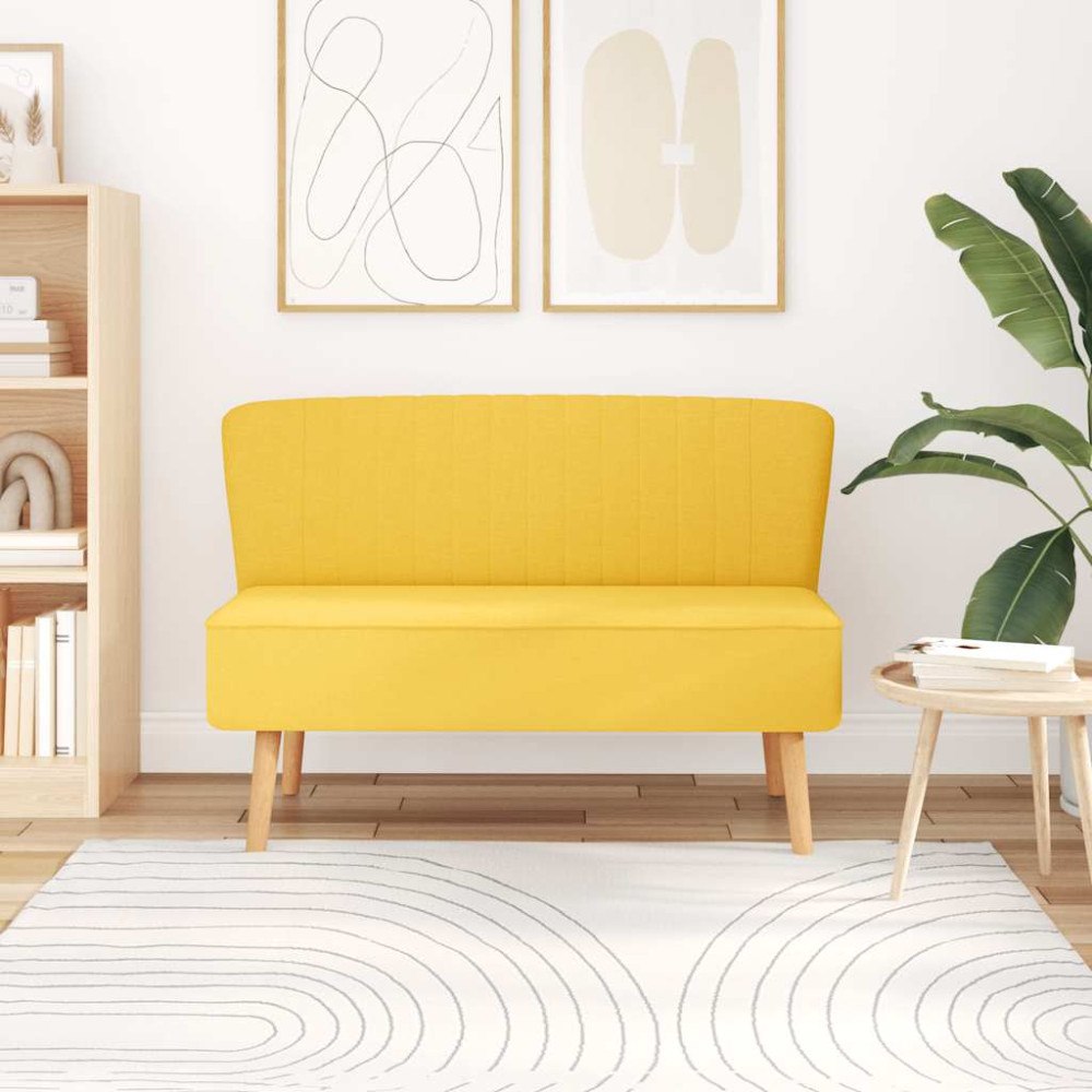 vidaXL Soffa tyg 117x55,5x77 cm gul