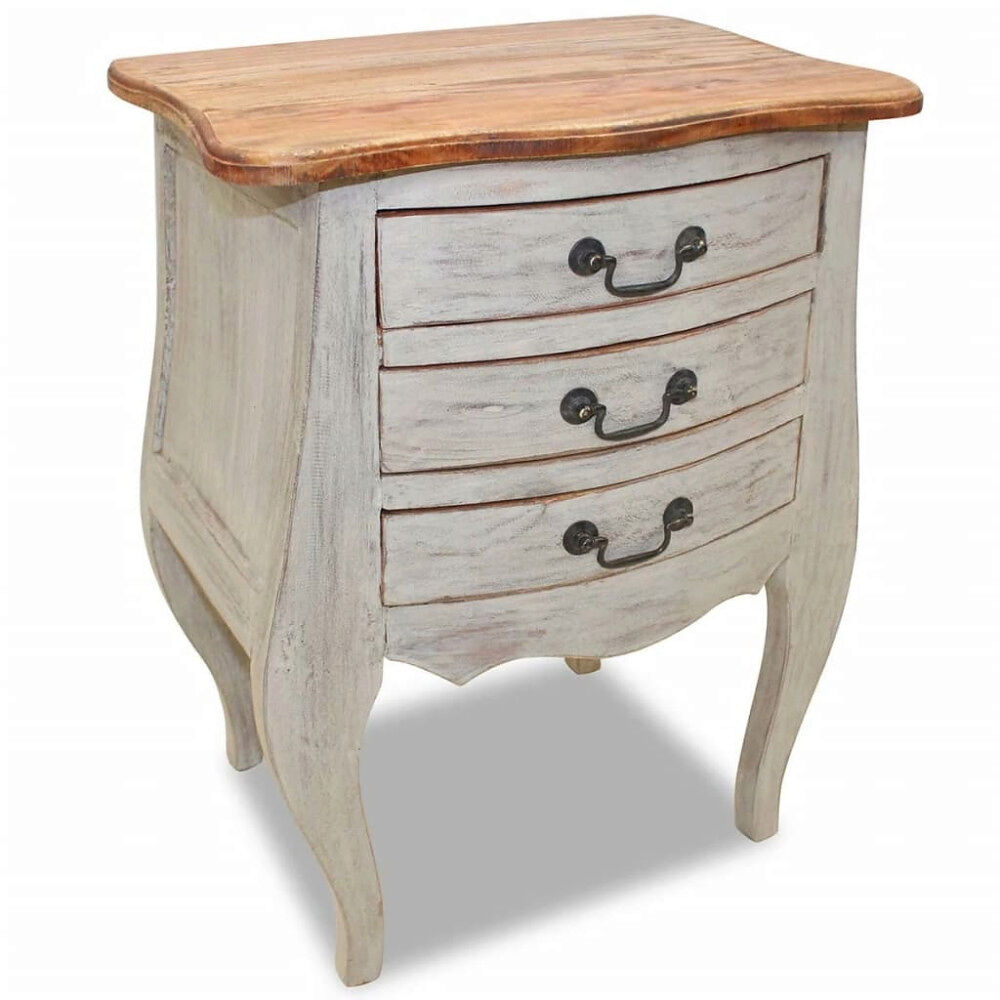vidaXL Sängbord massivt mahognyträ 48x35x64 cm