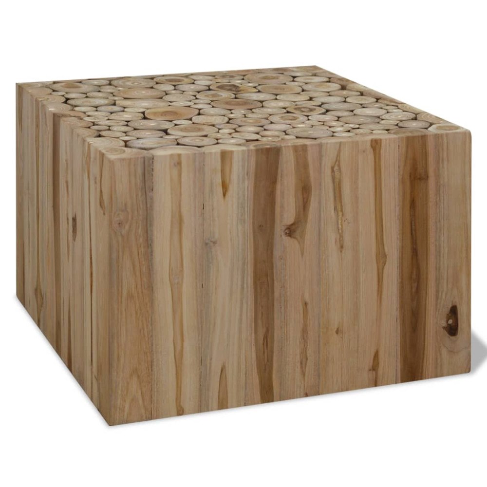vidaXL Soffbord i äkta teak 50x50x35 cm