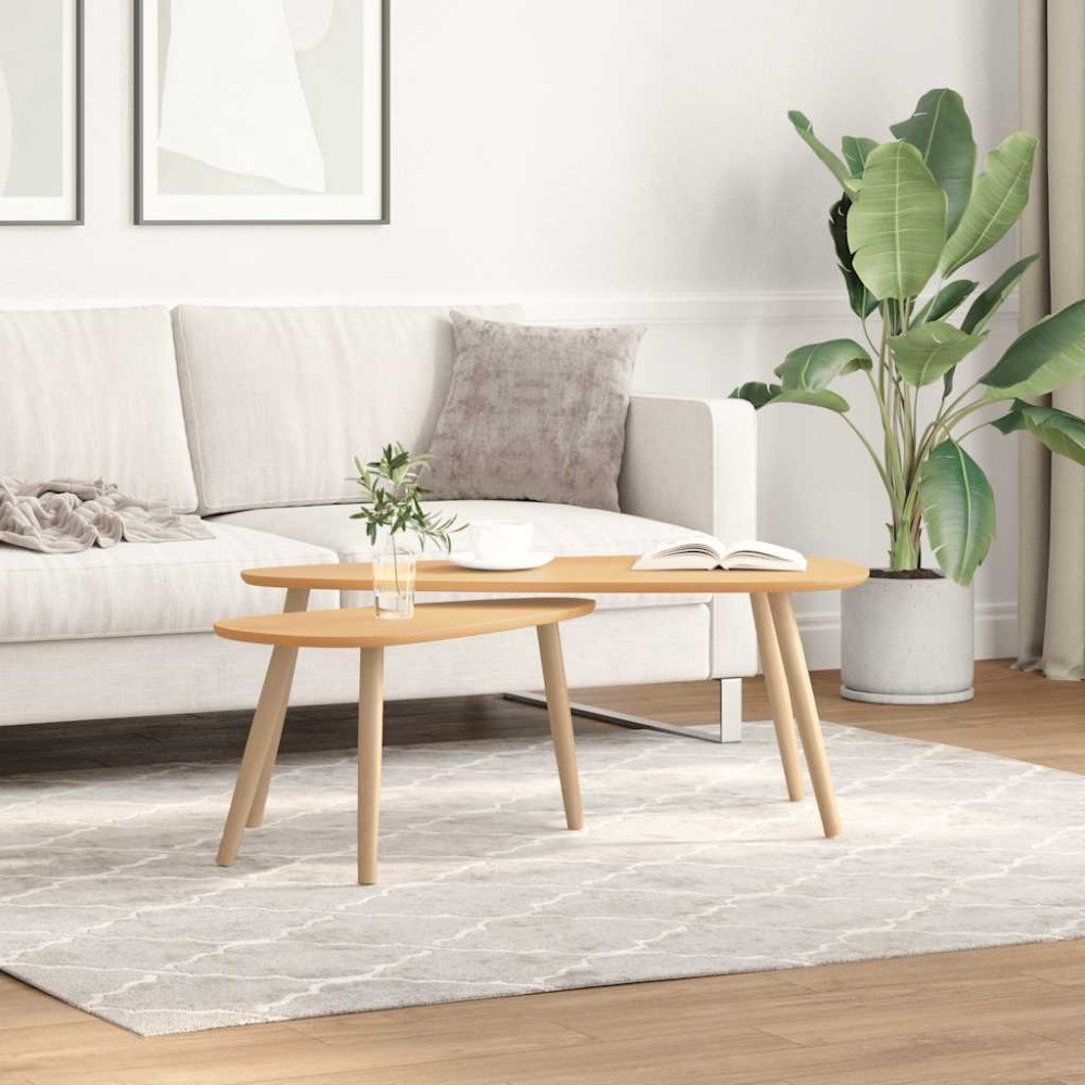 vidaXL Soffbord 2 st massiv furu brun